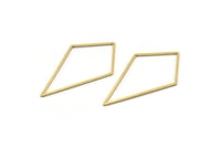 Brass Diamond Charm, 24 Raw Brass Diamond Ring Charms, Connectors, Findings (51x28x1mm) A3094