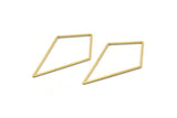 Brass Diamond Charm, 24 Raw Brass Diamond Ring Charms, Connectors, Findings (51x28x1mm) A3094