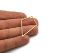 Brass Diamond Charm, 24 Raw Brass Diamond Ring Charms, Connectors, Findings (51x28x1mm) A3094
