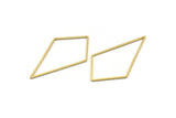Brass Diamond Charm, 24 Raw Brass Diamond Ring Charms, Connectors, Findings (51x28x1mm) A3094
