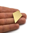 Brass Diamond Charm, 4 Raw Brass Diamond Charms With 1 Hole, Findings (47.5x26.5x1mm) A3998