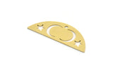 Semi Circle Charm, 12 Raw Brass Half Moon Charms With 1 Hole, Crescent Moon Charms, Findings (11x30x0.60mm) A3184