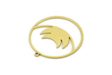 Brass Round Charm, 4 Raw Brass Round Charm With 1 Loop, Charm Pendants (30x28x0.80mm) SMP0813