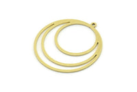 Brass Round Charm, 4 Raw Brass Round Charm With 1 Loop, Charm Pendants (30.5x28x0.80mm) SMP0816