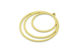 Brass Round Charm, 4 Raw Brass Round Charm With 1 Loop, Charm Pendants (30.5x28x0.80mm) SMP0816