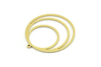 Brass Round Charm, 4 Raw Brass Round Charm With 1 Loop, Charm Pendants (30.5x28x0.80mm) SMP0816
