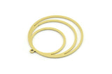 Brass Round Charm, 4 Raw Brass Round Charm With 1 Loop, Charm Pendants (30.5x28x0.80mm) SMP0816