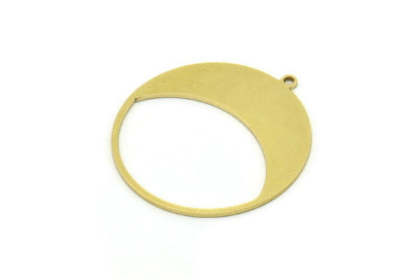 Brass Round Charm, 4 Raw Brass Round Charm With 1 Loop, Charm Pendants (30x28x0.80mm) SMP0818