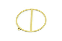 Brass Round Charm, 4 Raw Brass Round Charm With 1 Loop, Charm Pendants (30x28x0.80mm) SMP0822