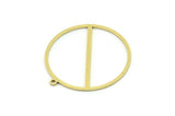 Brass Round Charm, 4 Raw Brass Round Charm With 1 Loop, Charm Pendants (30x28x0.80mm) SMP0822