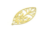 Brass Marquise Charm, 4 Raw Brass Tree Patterned Marquise Shaped Charms With 1 Loop, Charm Pendants (44x22x0.60mm) SMP0823