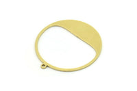Brass Round Charm, 4 Raw Brass Round Charm With 1 Loop, Charm Pendants (30.5x28x0.80mm) SMP0829