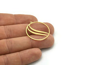 Brass Round Charm, 4 Raw Brass Round Charm With 1 Loop, Charm Pendants (30.5x28x0.80mm) SMP0831