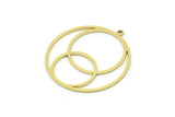 Brass Round Charm, 4 Raw Brass Round Charm With 1 Loop, Charm Pendants (30.5x28x0.80mm) SMP0832