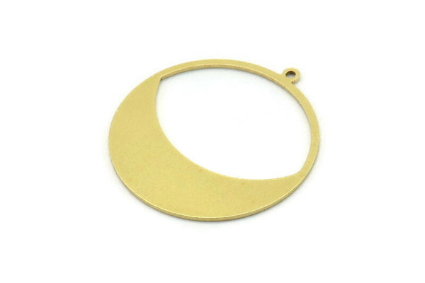 Brass Round Charm, 4 Raw Brass Round Charm With 1 Loop, Charm Pendants (30.5x28x0.80mm) SMP0834