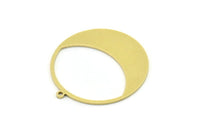 Brass Round Charm, 4 Raw Brass Round Charm With 1 Loop, Charm Pendants (30.5x28x0.80mm) SMP0834