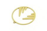 Brass Round Charm, 4 Raw Brass Round Charm With 1 Loop, Charm Pendants (30x28x0.80mm) SMP0835