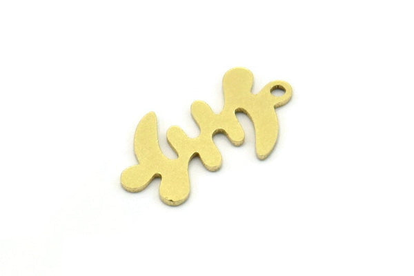 Brass Irregular Charm, 24 Raw Brass Irregular Shaped Charms With 1 Loop, Findings (18x10x0.60mm) SMP0840