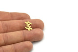 Brass Irregular Charm, 24 Raw Brass Irregular Shaped Charms With 1 Loop, Findings (18x10x0.60mm) SMP0840