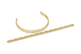 Brass Bracelet Blank, 4 Raw Brass Flat Bracelet With 2 Holes, Bracelet Findings (145x6x0.80mm) SMP0854 A6355