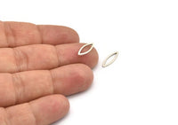 Silver Marquise Ring , 50 Antique Silver Plated Brass Marquise Ring, Connector, Charms (5x15x0.80mm) D0038