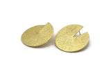Brass Stud Earring, 2 Raw Brass Round Stud Earrings (34x1mm) N2294