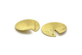Brass Stud Earring, 2 Raw Brass Round Stud Earrings (34x1mm) N2294