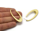 Earring Studs, 2 Raw Brass - Oval Shaped Stud Earrings With Pad For 7mm Stone - Brass Earrings - Earrings (51x24x1.8mm) N2298