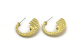 Earring Studs, 2 Raw Brass - Round Shaped Stud Earrings With Pad For 7mm Stone - Brass Earrings - Earrings (27x2mm) N2296