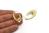 Earring Studs, 2 Raw Brass - Marquise Shaped Stud Earrings With Pad For 7mm Stone - Brass Earrings - Earrings (46x21x1.8mm) N2421