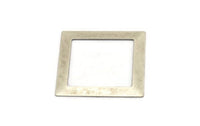 Gümüş Kare Charm, 2 Antik Gümüş Kaplama Pirinç Kare Charm, Küpeler, Bulgular (50x7x0,80 mm) E639