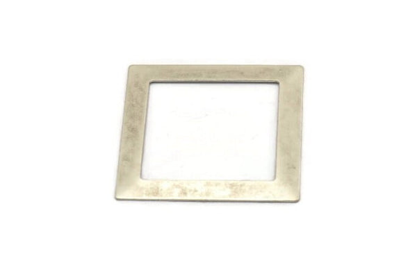 Gümüş Kare Charm, 2 Antik Gümüş Kaplama Pirinç Kare Charm, Küpeler, Bulgular (50x7x0,80 mm) E639