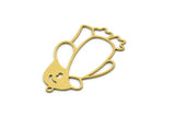 Brass Penguin Charm, 4 Raw Brass Penguin Charms With 1 Loop, Earring Charms (34x21x0.60mm) SMP0598