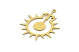 Brass Light Charm, 6 Raw Brass Light Bulb Shaped Charms With 1 Loop, Findings (30.5x24x0.60mm) SMP0602