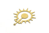 Brass Light Charm, 6 Raw Brass Light Bulb Shaped Charms With 1 Loop, Findings (30.5x24x0.60mm) SMP0602