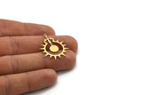 Brass Light Charm, 6 Raw Brass Light Bulb Shaped Charms With 1 Loop, Findings (30.5x24x0.60mm) SMP0602