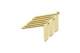 Brass Chevron Charm, 6 Raw Brass Chevron Shaped Charms With 1 Loop, Earring Charms (33x24x0.60mm) SMP0604