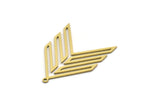 Brass Chevron Charm, 6 Raw Brass Chevron Shaped Charms With 1 Loop, Earring Charms (33x24x0.60mm) SMP0604