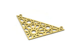 Brass Triangle Charm, 4 Raw Brass Triangle Shaped Charms With 2 Loops, Connector Findings (24x44x0.60mm) SMP0607