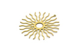 Brass Sun Charm, 6 Raw Brass Sun Charms With 1 Loop, Findings (42x40x0.60mm) SMP0608 A3079