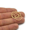 Brass Moon Charm, 4 Raw Brass Crescent Moon And Sun Shaped Charms With 1 Loop, Findings (32x24x0.60mm) SMP0855