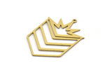 Brass Chevron Charm, 4 Raw Brass Chevron Shaped Charms With 1 Loop, Earring Charms (35x25x0.60mm) SMP0613