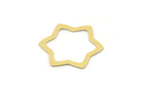 Brass Star Charm, 8 Raw Brass Star Shaped Charms, Charm Pendants, Connectors (20x17x0.60mm) SMP0858