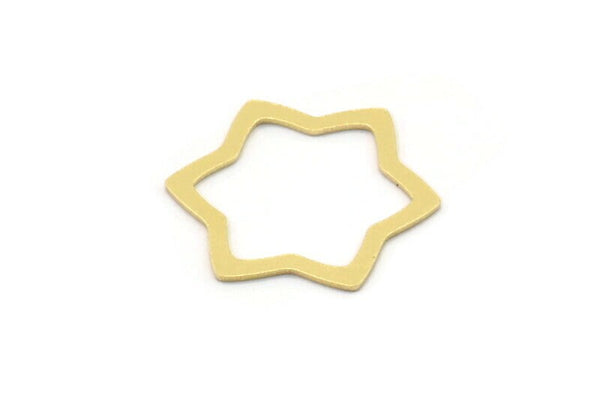 Brass Star Charm, 8 Raw Brass Star Shaped Charms, Charm Pendants, Connectors (20x17x0.60mm) SMP0858