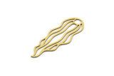 Brass Leaf Charm, 8 Raw Brass Leaf Charms With 1 Hole, Findings (36x13x0.60mm) SMP0614