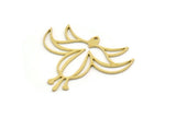 Brass Flower Charm, 4 Raw Brass Flower Shaped Charms With 1 Loop, Findings (33x37x0.80mm) SMP0615