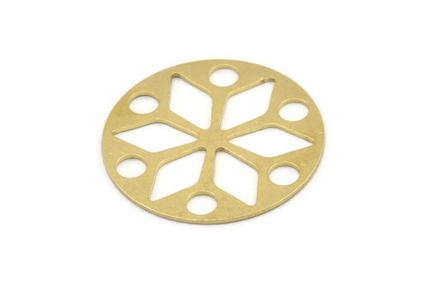 Brass Diamond Blank, 2 Raw Brass Diamond Blanks, Round Charms (42x1mm) A3885