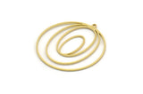 Brass Round Charm, 2 Raw Brass Round Shaped Charm With 1 Loop, Charm Pendants (36x34x0.80mm) SMP0618