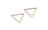 Gümüş Üçgen Charm - 12 Antik Gümüş Kaplama Pirinç Üçgen Charm (20x1,2 mm) D0109