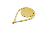 Brass Drop Charm, 6 Raw Brass Drop Charms With 1 Loop, Earrings, Findings (30x19x0.80mm) SMP0620